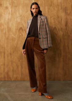 Multi Check Tomboy Blazer Black/Brown/Red Check Blazer Outfit, Checked Outfit, Winter Palette, Ladies Coat Design, Masculine Style, Designer Coats, Tomboy Outfits, Women's Coats And Jackets, Checked Blazer