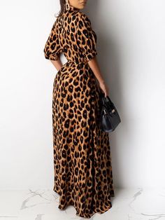 Leopard Print Fashion, Church Attire, Leopard Print Shirt, Dress Sleeve Styles, Fashion Diva, Perfect Prom Dress, Half Sleeve Dresses, Printed Midi Skirt