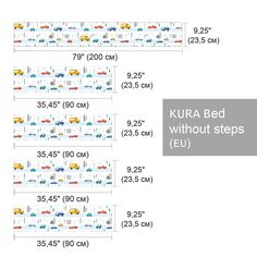 the size and width of kura bed without steps u s c a, au