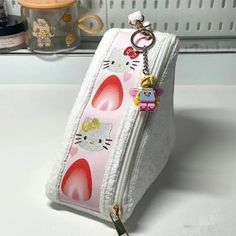 Strawberry Sandwich Plush Coin Purse · TeddyLoveEve · Online Store Powered by Storenvy Writing Essentials, Pen Bag, Hello Kit, Pen Organization, Cute Stationary, Hello Kitty Items, Pretty Bags, Cute Little Things, Stationery Items