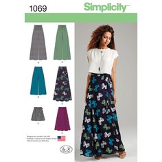 a women's skirt and top sewing pattern with the words simplicity on it