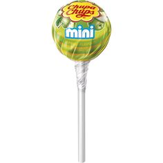 a round lollipop with the word mini on it's front and side