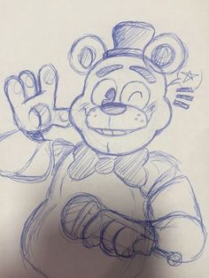 a drawing of a mickey mouse with one hand in the air