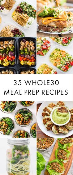 whole 30 meal prepped meals with text overlay