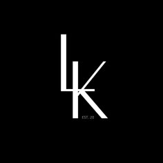 the letter k is made up of white letters on a black background with an arrow