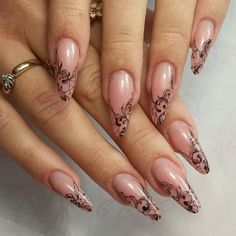 Lace Nails Black, Lepord Nails Designs, Black Lace Nail Art, Plum Nails, Lace Nail Art, Luxury Nails