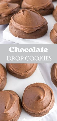 chocolate drop cookies with frosting on top