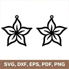 two black and white flowers with the text instant download svg, dxf, eps