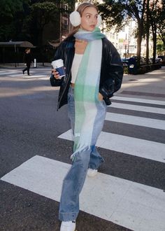 Your new go-to winter accessory. Designed super soft and oversized for layering in cold weather. Blue & green multi-colored plaid pattern.Loose twisted fringe ends.Complementary MAD HATTER logo patch.100% polyester.Hand wash cold.One size fits all.90" x 11.5" Oversized Blue Scarf, Plaid Scarf Outfit, Blue Plaid Scarf, Big Scarf, Oversized Blanket, Scarf Outfit, Knit Bottom, Blue Scarf, Blanket Scarf