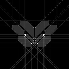 an abstract black and white image with lines in the middle that appear to be intersecting