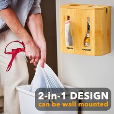 SpaceAid Bamboo 2 in 1 Grocery Bag Holder & Trash Bag Dispenser for Kitchen Organization (Bamboo) Trash Bag Dispenser, Trash Bag Holder, Pantry Bin, Bamboo Care, Plastic Drawer Organizer, Drawer Bins, Grocery Bag Holder, Acrylic Drawers, Remove Labels