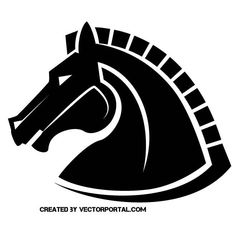 a black and white horse's head with the word created by vectorial com