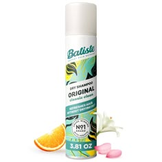 Take your hair from flat to fab with Batiste Original Dry Shampoo. This waterless shampoo targets excess oil and grease at the roots to breathe new life into your hair, leaving you feeling clean between washes. Batiste Original Dry Shampoo is a clean and easy-to-love scent that matches any mood. The Batiste Original has a citrusy and refreshing burst of orange and bergamot, balanced by hints of rose, lily, lavender and powdery musk. Batiste Dry Shampoo instantly makes your hair feel clean and fr Dry Shampoo Batiste, Textured Hair Styles, Best Dry Shampoo, Batiste Dry Shampoo, Rose Lily, Website Tips, Fuller Hair, Vanity Bathroom, Hair Collection