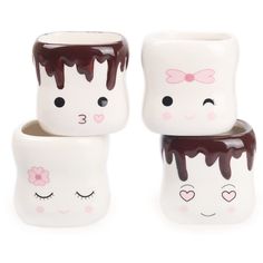 PRICES MAY VARY. SUPER CUTE LOOK: Our marshmallow mugs are super cute, each mug has a cute little face on the front, put our cute mugs on the table or the wall chest, let them greet you and make you happy once you get home, they look so cute that you will definitely love it! PERFECT GIFTS: Our cute marshmallow mugs are great gift ideas for women and kids who loves cute items, imagine how happy your kids or women would be when he or she receive these cute marshmallow mugs from you. CUTE HOME DECO Marshmallow Face, Cute Marshmallows, Hot Cocoa Recipe, Cocoa Recipes, Marshmallow Pops, Hot Coco, Hot Cocoa Mixes, Keramik Design, Cocoa Mix