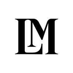 the letter m is made up of two letters, one in black and white with an upper