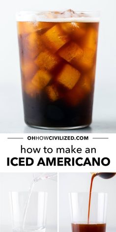 how to make an iced americano with ice cubes in the bottom and on the top