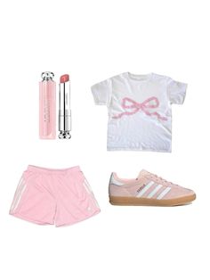 cool girl aesthetic 2024 outfit inspo summer fashion adidas gazelle pink dior bow tee graphic Pink Gazelle Adidas Outfit, Pink Adidas Gazelle, Pink Gazelle, Gazelle Outfit, Adidas Gazelle Outfit, 2025 Outfits, Pink Dior