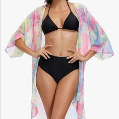 Brand New With Tags. Loose Kimono, Open Front Kimono, Beach Kimono, Kimono Cardigan, Swimsuit Cover Ups, Amazon Women, Womens Swimwear, Womens Swim, String Bikinis