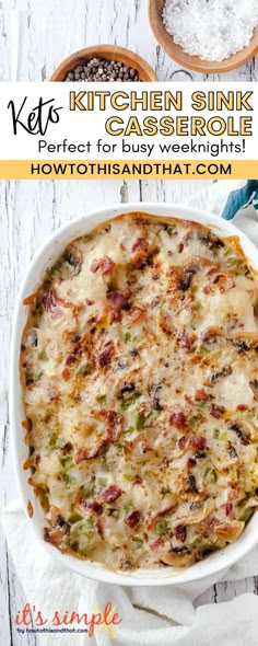 Keto Chicken And Veggies, Kitchen Sink Casserole, Crockpot Kitchen Sink Casserole, Kitchen Sink Chicken, Keto Cabbage Casserole Recipes, Low Carb Casserole Recipes For Dinner, Family Friendly Keto Dinners, Keto Chicken Casserole Recipes, Keri Recipes