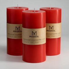 PRICES MAY VARY. 【INSPIRED BY NATURE】 - MOZEAL unscented pillar candle brings nature indoor,light your space and create a atmosphere of peace,just the all-natural warmth of pure wax wafting through every inch of your space. 【Exquisite craftsmanship】:Each candle in MOZEAL is hand-poured and hand-painted by master craftsmen.High-quality paraffin wax and cotton wick,all burn-tested ex-factory,make sure every candle you received is odorless, smokeless and dripless 【EXTREME LONG BURNING TIME】 - Candl Dinner Christmas, Country Style Wedding, Red Candles, Large Candles, Candle Companies, Melting Candles, Wedding Dinner, Paraffin Wax, Scented Wax