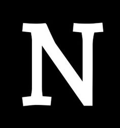 the letter n is shown in white on a black background