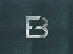 the letter e is written in white on a green background