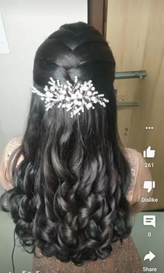 Reception Hairstyles, Bridal Hairstyles With Braids, Hair Style On Saree, Feminine Hairstyles, Saree Hairstyles, Engagement Hairstyles, Bridal Hairdo, Cute Quick Hairstyles, Traditional Hairstyle