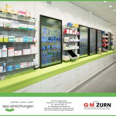 a pharmacy store filled with lots of medicine supplies