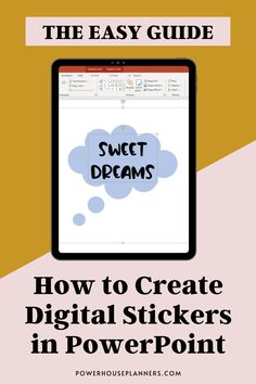 the easy guide to create digital stickers in powerpoint, with text overlay