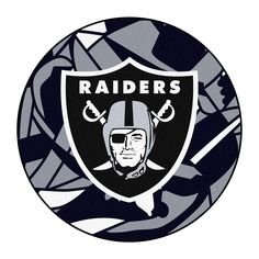 the oakland football team logo is depicted on a camouflaged black and gray background with white letters