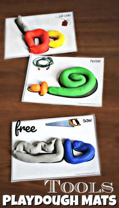 two playdough mats with different shapes and sizes