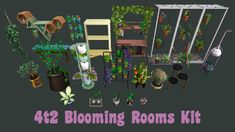 a bunch of plants that are in some kind of potted planter and the words, 42 blooming rooms kit