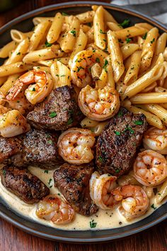 Spicy Blackened Steak & Shrimp Alfredo 🍤🥩 -  #Alfredo #Blackened #Shrimp #Spicy #Steak Steak In Creamy Cajun Shrimp Sauce, Savory Food Aethstetic, Food For Husband, Healty Food Dinner, Homemade Recipes Dinner, Steak And Shrimp Recipes, Blackened Steak, Season Steak, Sear Steak