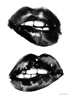 two black lips with one open and the other closed