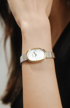 Wrap your wrist in this slender and elegant timepiece which has a mother-of-pearl dial and minimalist styling for a clean, uncluttered look. Style Name:Breda Jane Bracelet Watch, 23mm. Style Number: 6142788. Classy Watch, Jewelry Clasps, Keep Jewelry, Stainless Steel Band, Small Group, Metal Bracelets, Silver Pearls, Adjustable Bracelet, Steel Bracelet