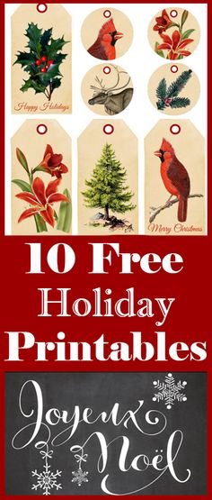 10 free holiday printables for the holidays