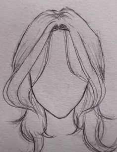 a drawing of a woman's head with long hair