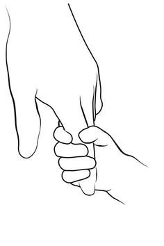 two hands holding each other's hand while they hold their fingers in black and white