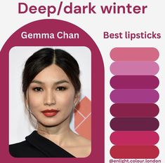 Dark Winter Eyeshadow, Deep Winter Lipstick Colors, Colors For Deep Winter, Dark Winter Makeup Looks, Deep Winter Makeup Looks, Deep Winter Makeup, Winter Color By Number