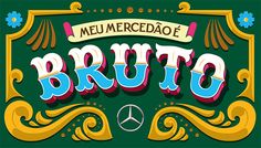 the word bruto written in spanish and surrounded by ornate ornaments on a green background