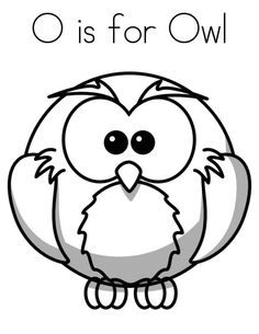 an owl with the words o is for owl