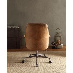 an office chair sitting on top of a rug