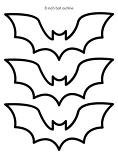 the bat outline is shown in black and white, with three smaller bats on each side