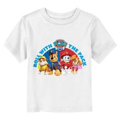 No job is too big, no pup is too small! Join Ryder and his heroic pup friends as they save the day with exciting new officially licensed apparel for the whole family from the popular children's series PAW Patrol! This Toddlers' Paw Patrol Roll With the Pack Graphic T-Shirt features Chase, Marshall, Rubble, and Skye with red, yellow, blue, and pink backgrounds and the phrase: "Roll With PAW Patrol the Pack" across the front. Your little adventurer will love to wear this fun Paw Patrol apparel tod Paw Patrol Shirt, Pink Backgrounds, Paw Patrol Pups, Paw Patrol Nickelodeon, Half Zip Hoodie, Girls Fleece, Toddler Hoodie, Graphic Tee Design, Team T Shirts