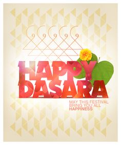 a happy daasaa greeting card with flowers and leaves