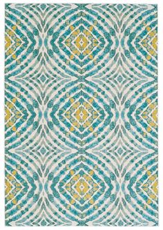 Arsene Blue and Yellow Rug by BD Fine Flatshot Image 1 Geometric Diamond Design, Feizy Rugs, 5x8 Area Rugs, Teal Rug, Teal Area Rug, Boho Geometric, Yellow Area Rugs, Ikat Print, Geometric Diamond