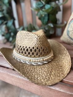 The cutest ever cowgirl hat with brown colors. Perfect for concerts, the beach, horseback riding etc. Beige Straw Hat For Western-themed Summer Events, Brown Adjustable Fedora Straw Hat, Adjustable Brimmed Brown Straw Hat, Adjustable Brown Fedora Straw Hat, Adjustable Brown Straw Hat With Short Brim, Brimmed Brown Straw Hat For Ranch, Adjustable Brown Straw Hat For Ranch, Country Style Natural Sun Hat For Western-themed Events, Country Style Natural Color Sun Hat For Western-themed Events