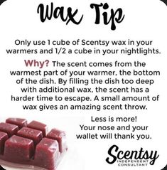 an advertisement for wax tips on how to use it