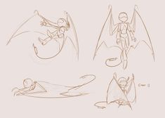 Nervous Poses Drawing, Wing Design Ideas, Demon Legs Reference, Winged Person Drawing, Flying Poses Reference Wings, Character Design With Wings, Person Falling Drawing, Body Reference Poses Drawing, Characters With Wings