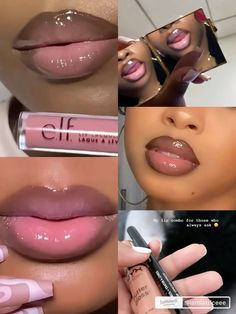 Dark Lip Liner And Gloss, Lip Combos For Dark Skin, Lip Combo Makeup, Pink Lip Combo, Girls Therapy, Fire Makeup, Maquillage Yeux Cut Crease, Makeup Finds